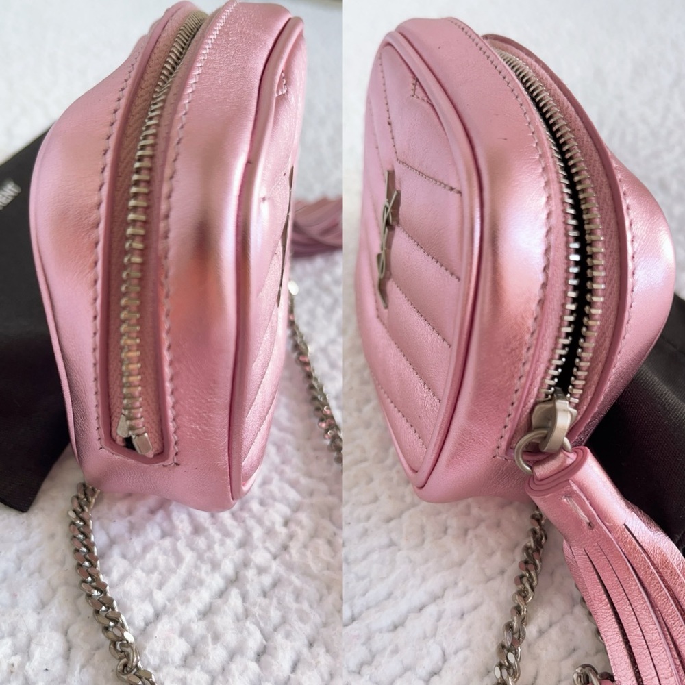 SAINT LAURENTYSL Metallic Calfskin Matelasse Monogram Baby Lou Camera Bag - Picture 8 of 16